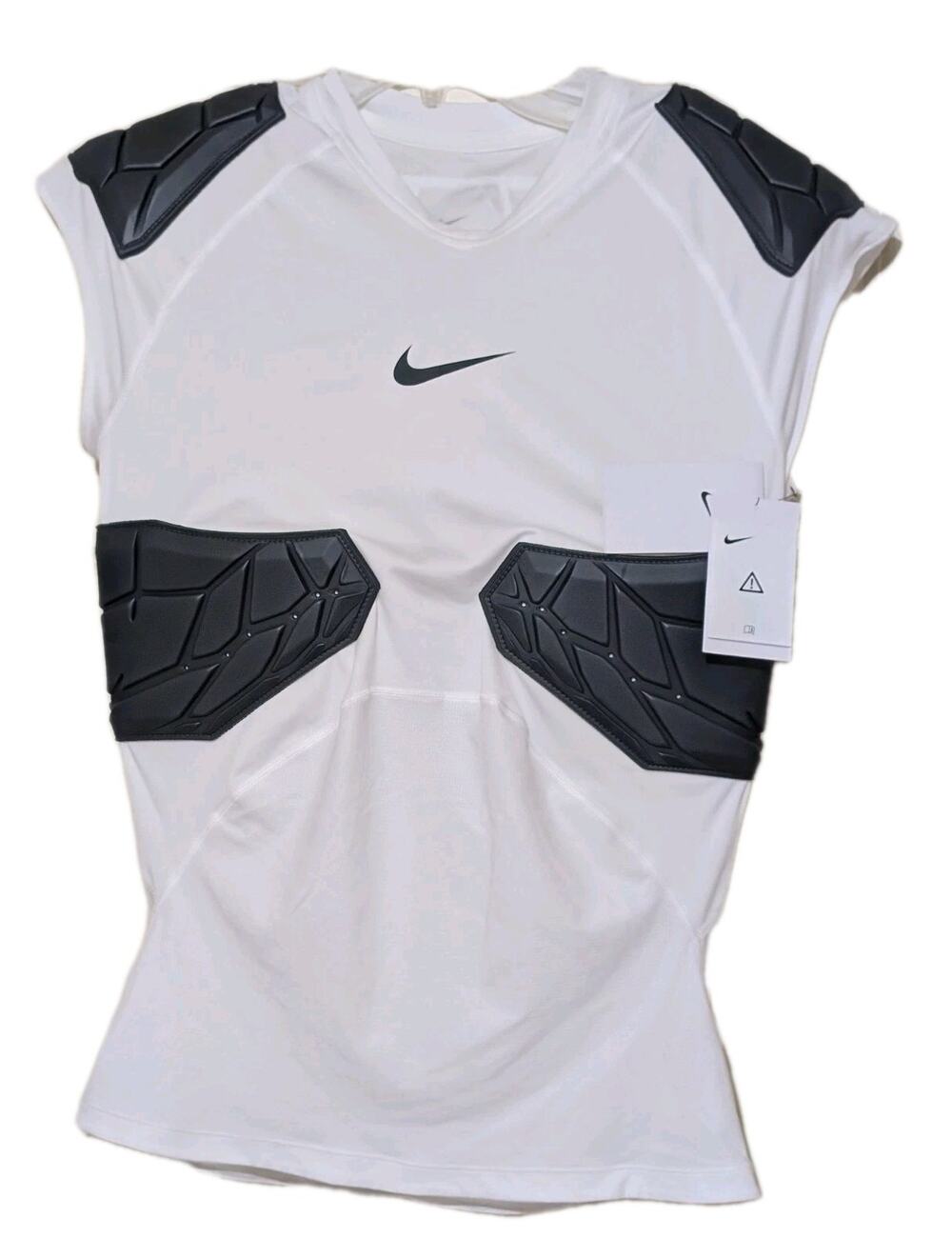 Nike Pro Men's Large Hyperstrong 4-Pad Football Protective Shirt Top White NWT